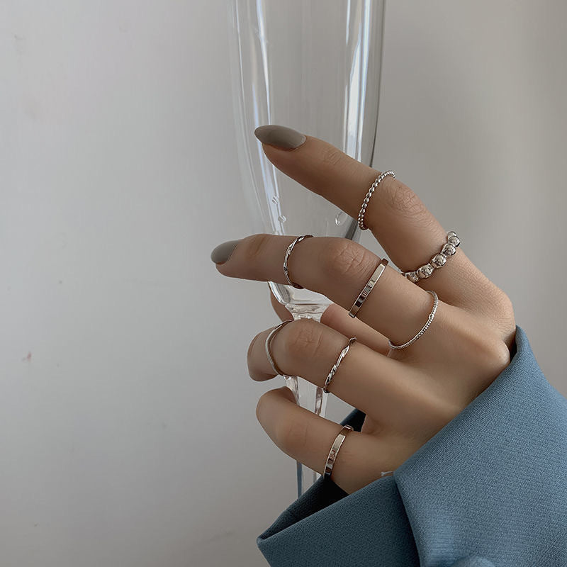 Womens Minimalist Wave Twisted-knot Vintage Artistic Ring