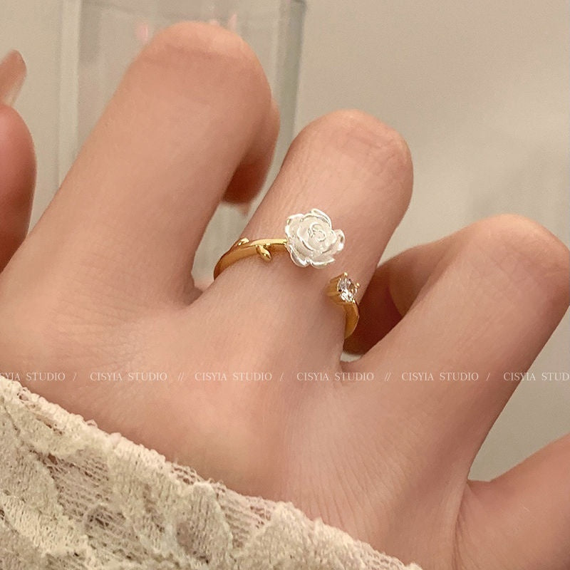 Floral Ring With A Niche High-end Design Minimalist Style For Women