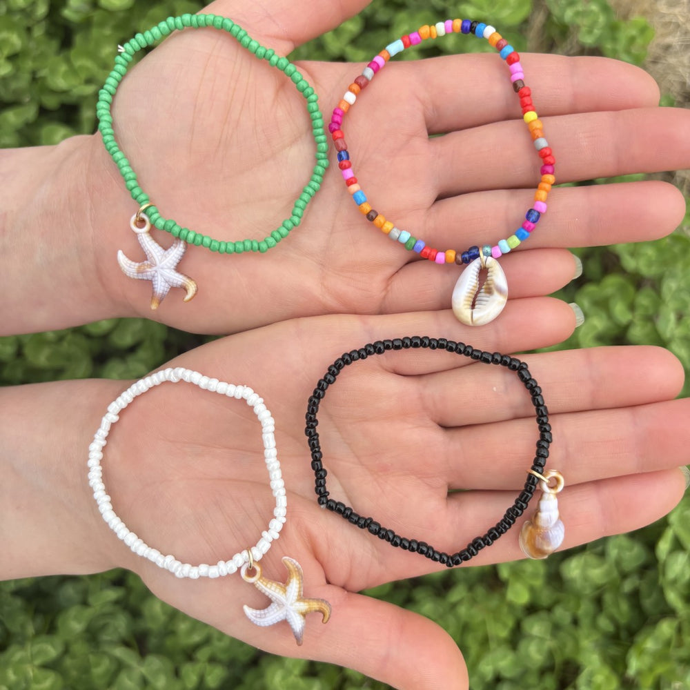 Dopamine Handmade Colored Rice Bead Elastic Bracelet