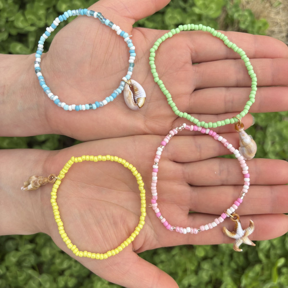 Dopamine Handmade Colored Rice Bead Elastic Bracelet